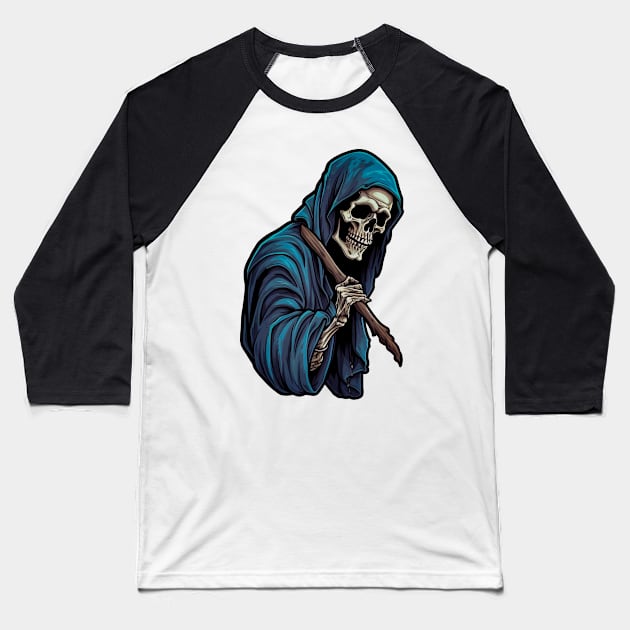 The Blue Reaper - Creep Softly and Carry a Big Stick Baseball T-Shirt by SeaStories